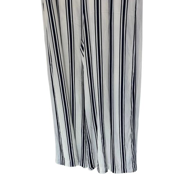 1.State Pants Blue White Stretch Nautical Beachy Cropped Relaxed Pants Medium - Picture 4 of 11